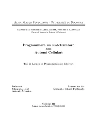 Programmare Un Sintetizzatore Con Automi Cellulari