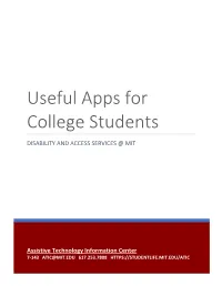 Useful Apps for College Students