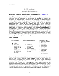 Culturing Microorganisms