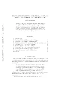Diophantus Revisited: on Rational Surfaces and K3 Surfaces in the Arithmetica