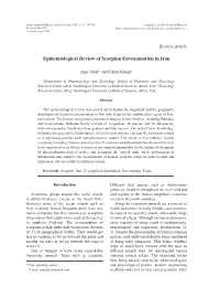 Epidemiological Review of Scorpion Envenomation in Iran