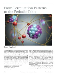 From Permutation Patterns to the Periodic Table