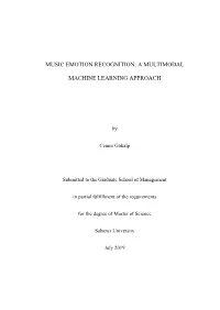 Music Emotion Recognition: a Multimodal Machine