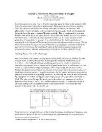 Sacred Geometry in Masonry: Basic Concepts by Bro