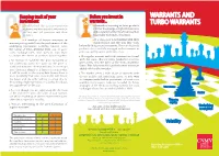 Warrants and Turbo Warrants Are Derivative Warrants and Turbo Warrants Share Certain Products, in That Their Price Depends on Basic Features: Existence of NO