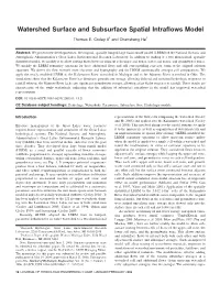 Watershed Surface and Subsurface Spatial Intraflows Model