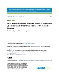 A Review of Tools/Objects Used in Articulation Therapy by Van Riper and Other Traditional Therapists