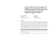 Cognitive Biases and Their Effect on Mobile Learning: the Example of the Continued Influence Bias and Negative Suggestion Effect