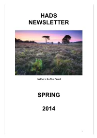 Hads Newsletter Spring 2014