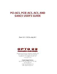 PCI-AC5, Pcie-AC5, and AC5 User's Guide