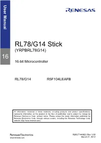 Renesas Promotional Board for RL78G14 Demo User Manual