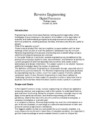 Reverse Engineering Digital Forensics Rodrigo Lopes October 22, 2006