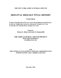 Skeletal Biology Final Report: the New York