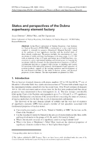 Status and Perspectives of the Dubna Superheavy Element Factory