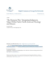 "The Harmony Way:" Integrating Indigenous Values Within Native North American Theology and Mission
