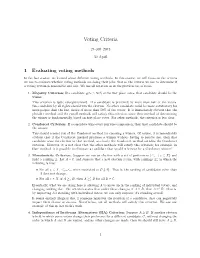 Voting Criteria