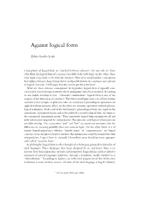Against Logical Form