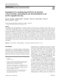 Development of a Nanobody-Based ELISA for the Detection of the Insecticides Cyantraniliprole and Chlorantraniliprole in Soil and the Vegetable Bok Choy