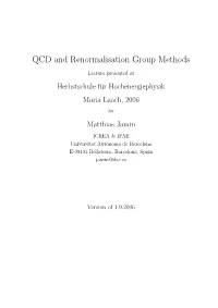QCD and Renormalisation Group Methods