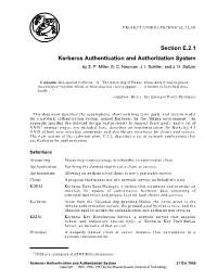 Section E.2.1 Kerberos Authentication and Authorization System by S