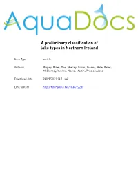 A Preliminary Classification of Lake Types in Northern Ireland