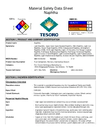 Material Safety Data Sheet Naphtha