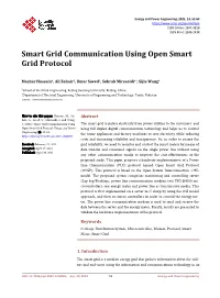 Smart Grid Communication Using Open Smart Grid Protocol