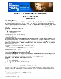 Breakout 1 – Networking Meetup Conversations*