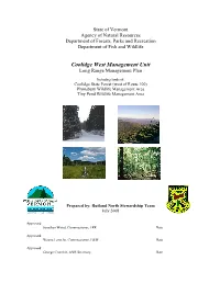 Coolidge West Management Unit Long Range Management Plan
