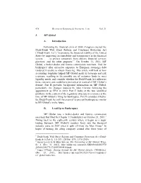 I. MF Global A. Introduction Following the Financial Crisis of 2008