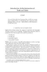 Introduction: at the Intersection of Truth and Falsity