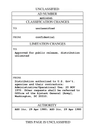 Lessons Learned, Headquarters, 4Th Infantry Division, Period Ending 31 October 1970 (U)