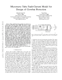 Microwave Tube Fault-Current Model for Design of Crowbar Protection