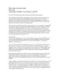 More Than a One-Hit Wonder. Falk, Dan Astronomy. Feb2006, Vol. 34 Issue 2, P40-45