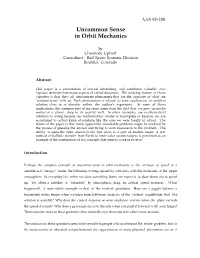 Uncommon Sense in Orbit Mechanics