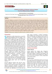 Antibacterial Activity and Phenolic Content of Propolis from Four Different Areas of Thailand