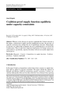 Coalition-Proof Supply Function Equilibria Under Capacity Constraints