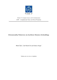 Dimensionality Reduction Via Euclidean Distance Embeddings