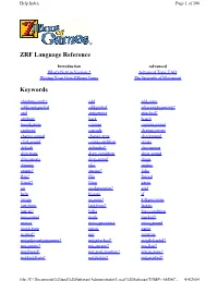 ZRF Language Reference