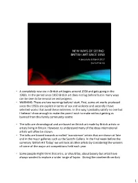 British Art Since 1950 Introduction
