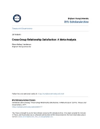 Cross-Group Relationship Satisfaction: a Meta-Analysis
