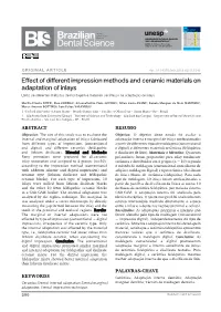 Effect of Different Impression Methods and Ceramic Materials On