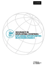 Insurance in Developing Countries: Exploring Opportunities in Microinsurance Executive Summary