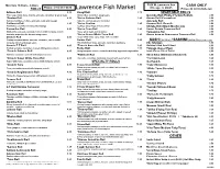 Lawrence Fish Menu