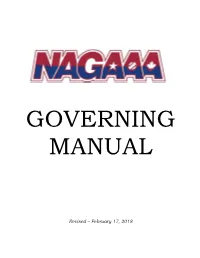 NAGAAA Governing Manual TABLE of CONTENTS