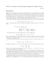 Ph 21.5: Covariance and Principal Component Analysis (PCA)