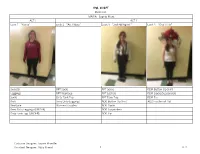 Piece List MARIA - Sophie Murk ACT I ACT II Look 1 - "Maria" Look 2 - "Act II Base" Look 3 - "2Nd FBI Agent" Look 4 - "Chart Hits"