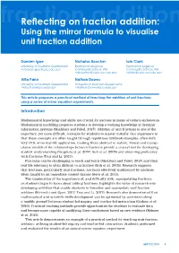 Reflecting on Fraction Addition