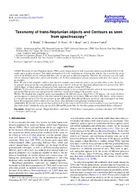 Taxonomy of Trans-Neptunian Objects and Centaurs As Seen from Spectroscopy? F