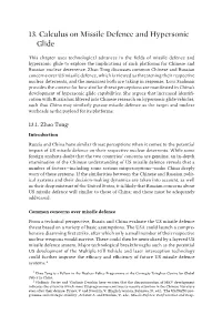 13. Calculus on Missile Defence and Hypersonic Glide